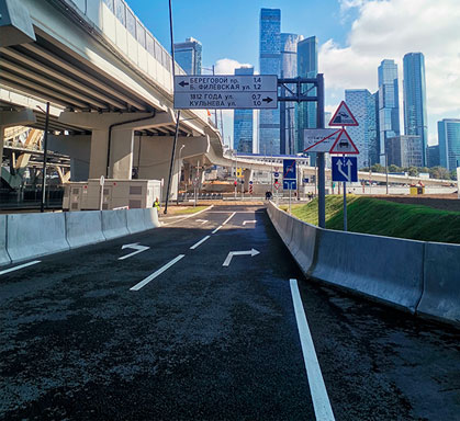 Новые съезды проспекта Багратиона на правом берегу Москвы-реки